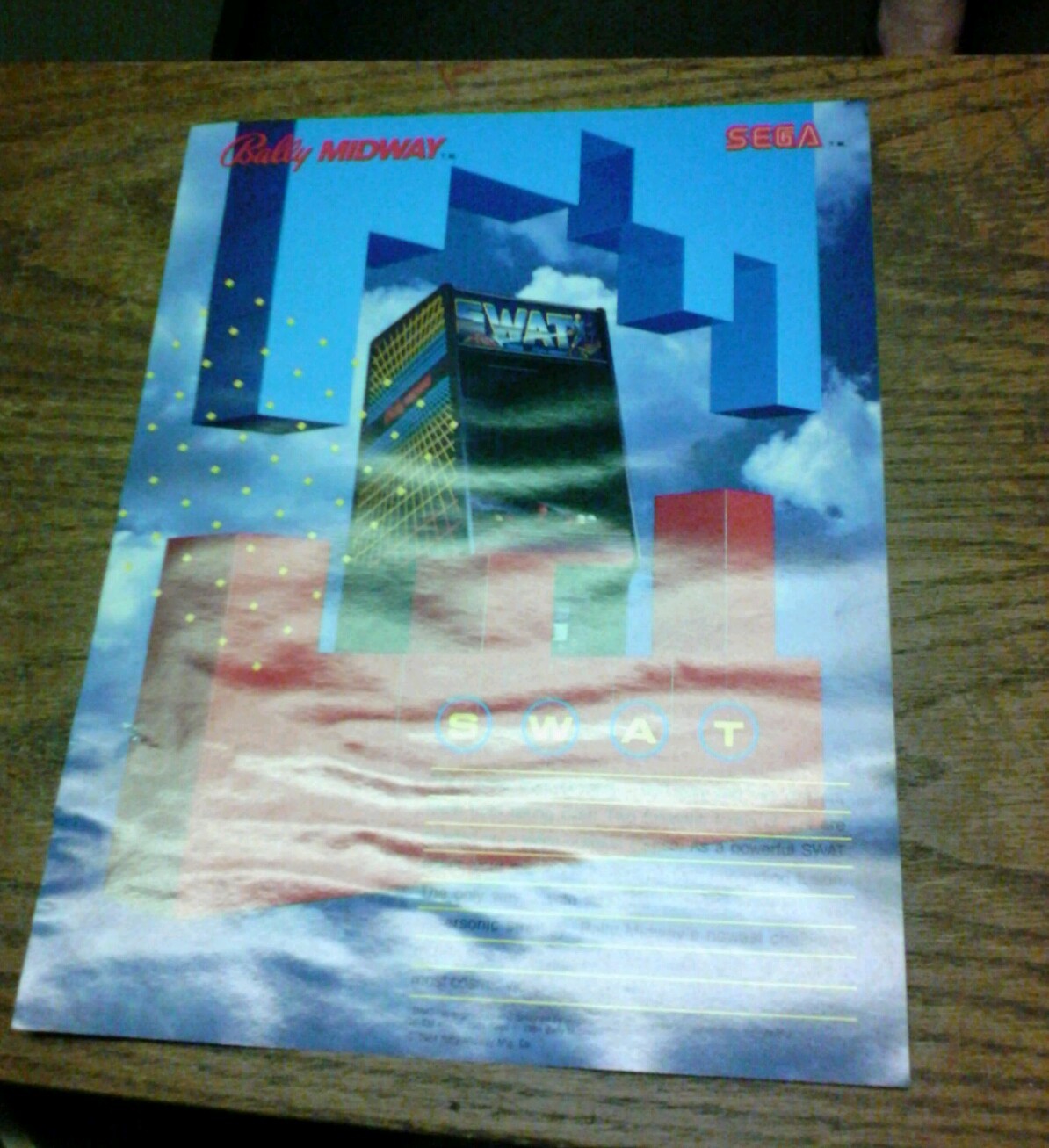 Bally/Midway SWAT Arcade Video Game flyer- original