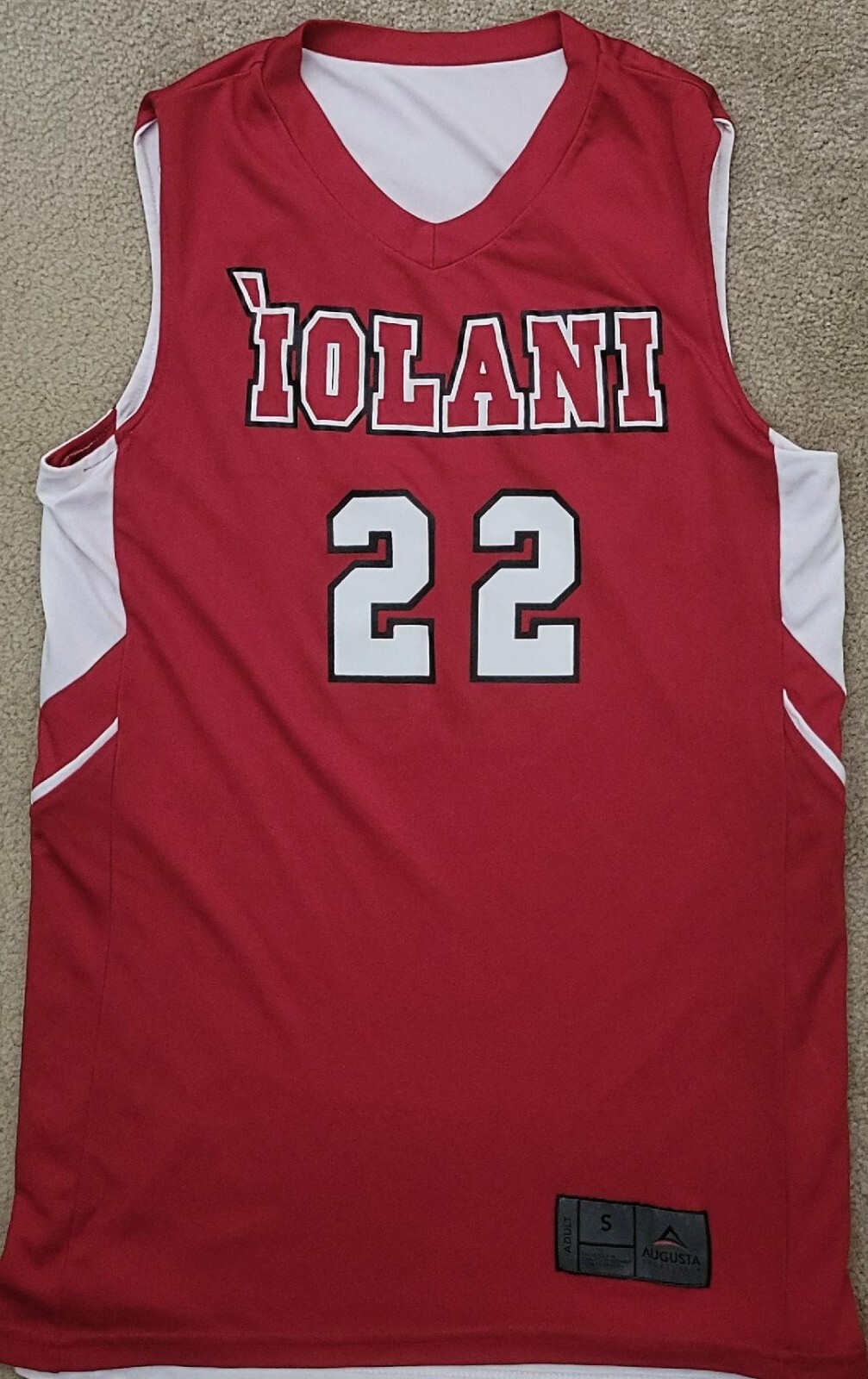Iolani Reversible Basketball Jersey Red / White S hawaii high school raiders