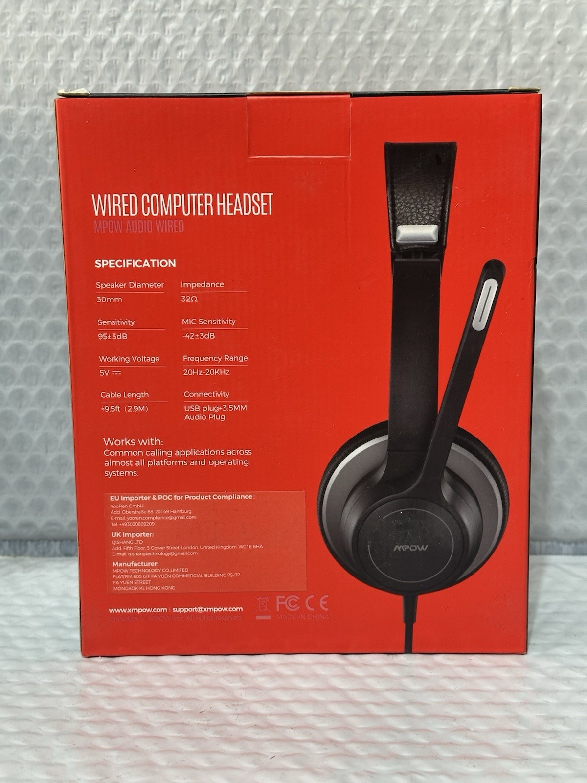 MPOW BH328A Wired Computer Headset with Noise Canceling - New In Box!