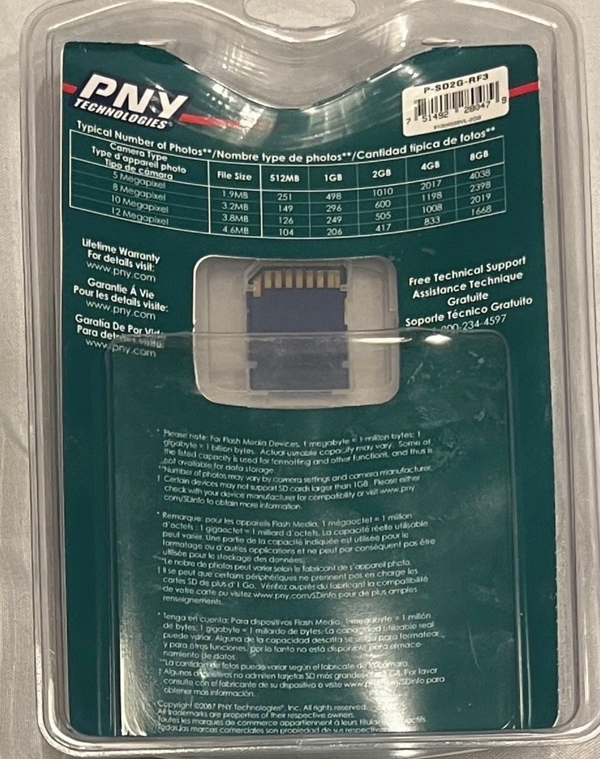 PNY Technologies 2GB SD Card - Factory Sealed
