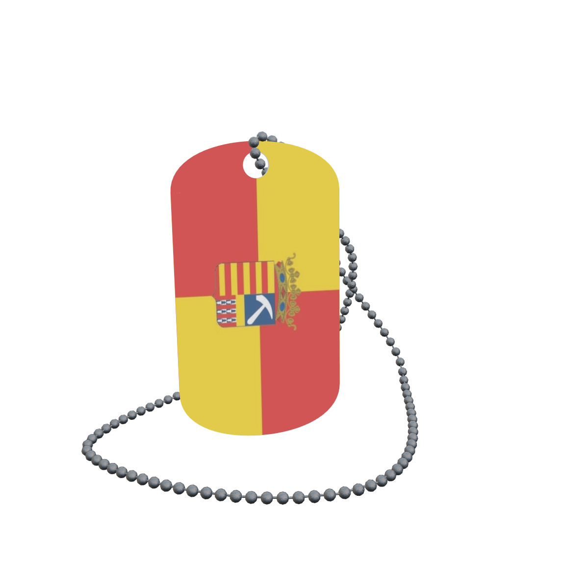 Dog Tag Flag Kortessem Belgium Dog Tag Aluminium 30 x 50mm