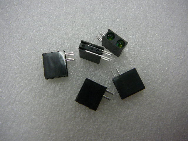 KINGBRIGHT 3mm Bi-Level Green/Green LED Indicator 4-Pin/BLACK Housing NEW Qty.5