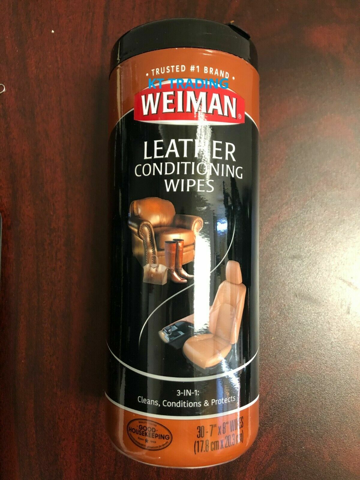 Weiman Leather Conditioning Wipes Furniture Car Seats Shoes Cleaner Polish 30 ct