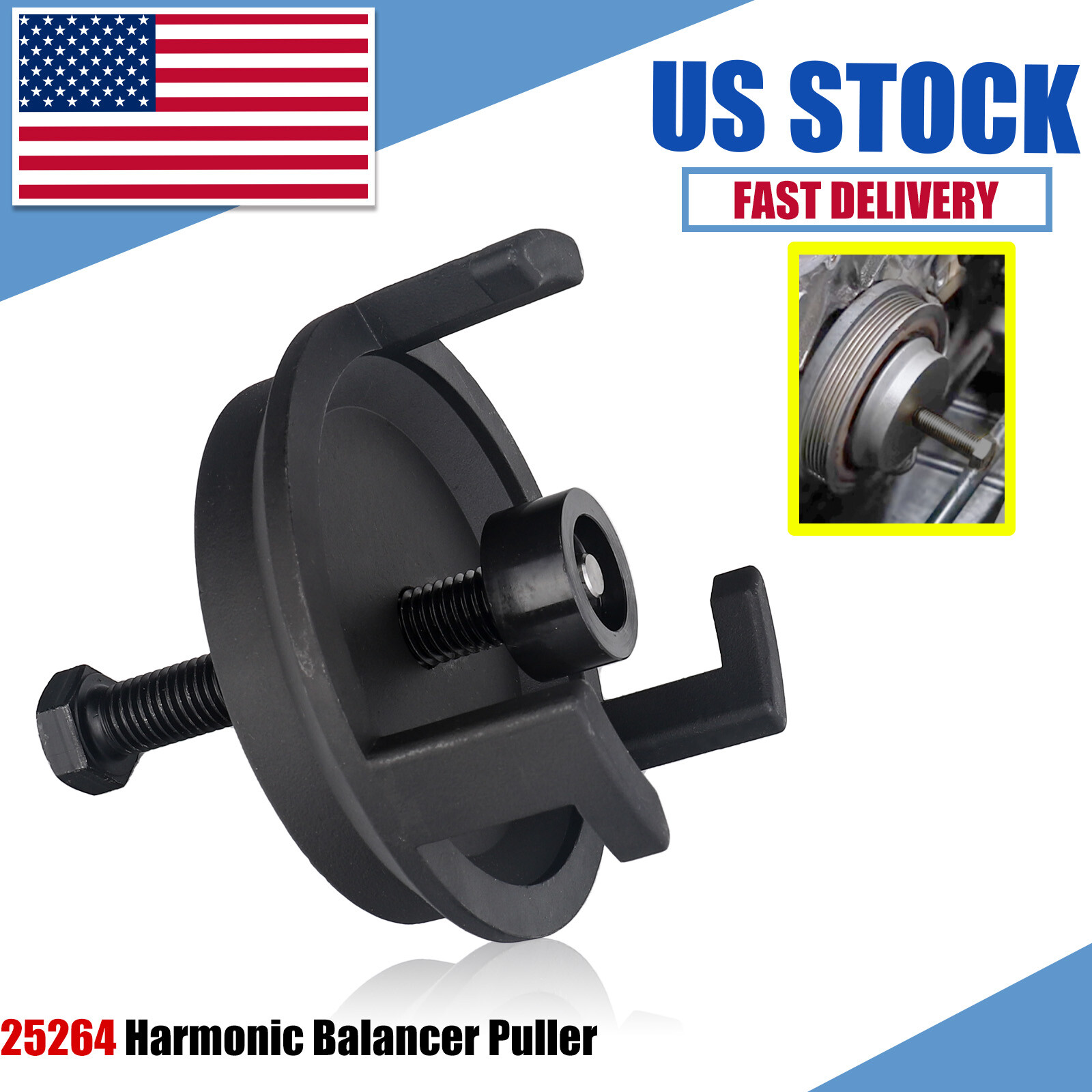 LS Harmonic Balancer Crank Pulley Puller Tool For GM Chevy Dodge Jeep Chrysler