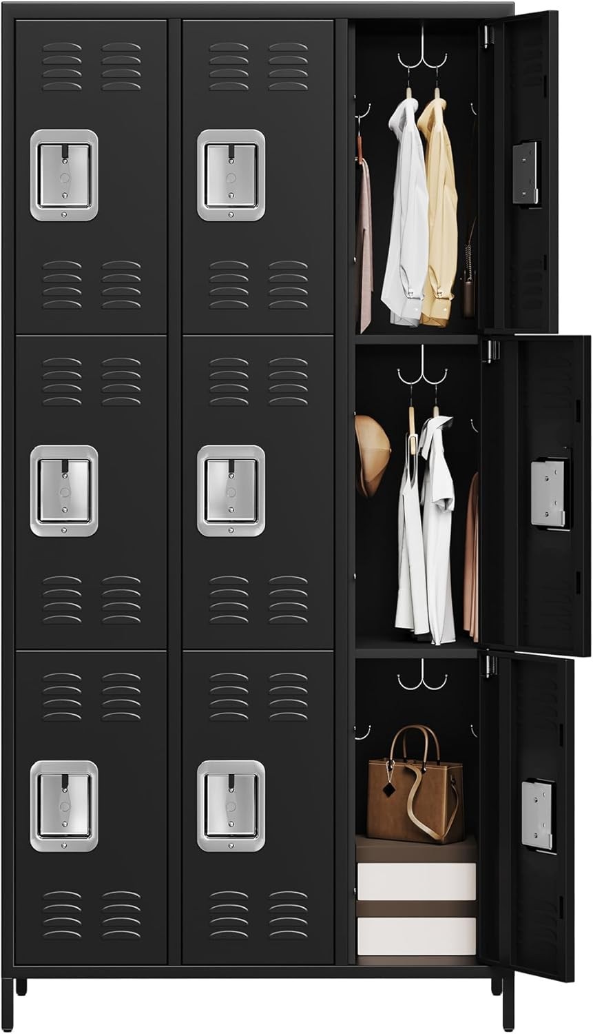 Metal Locker Cabinet 9-Compartment Storage with Locks Steel Organizer for Office