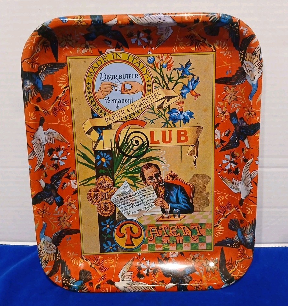 1970s Metal CLUB Modiano Cigarette Rolling Tray 13.5x10.5 ITALY