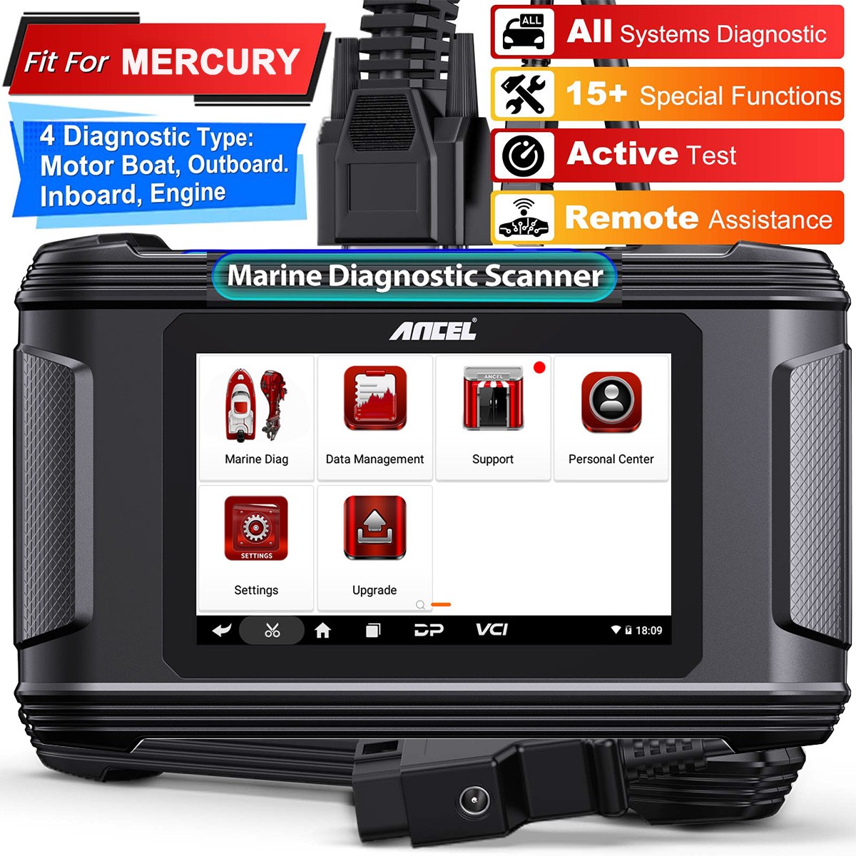ANCEL MR500 Marine Diagnostic Scan Tool for MERCURY Outboard Engine & Watercraft