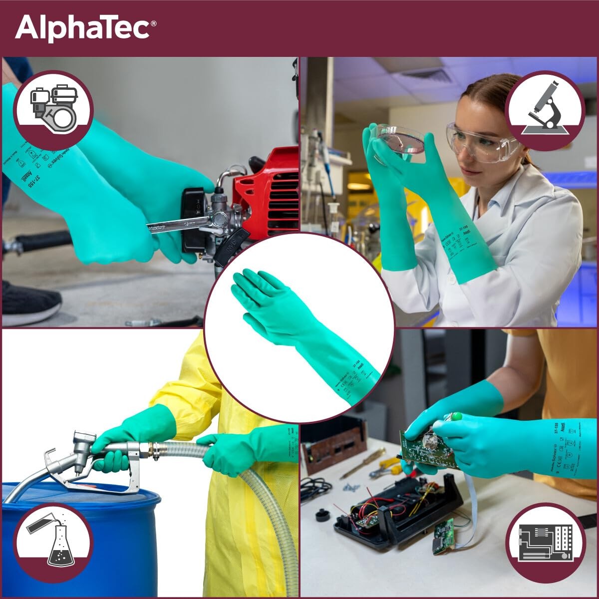 Nitrile Work Gloves, Size Large - Chemical Resistant FDA Approved