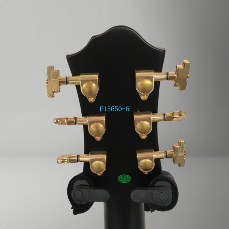 Matte Black Electric Guitar Yellow Binding FR Bridge Gold Hardware 2V2T In Stock