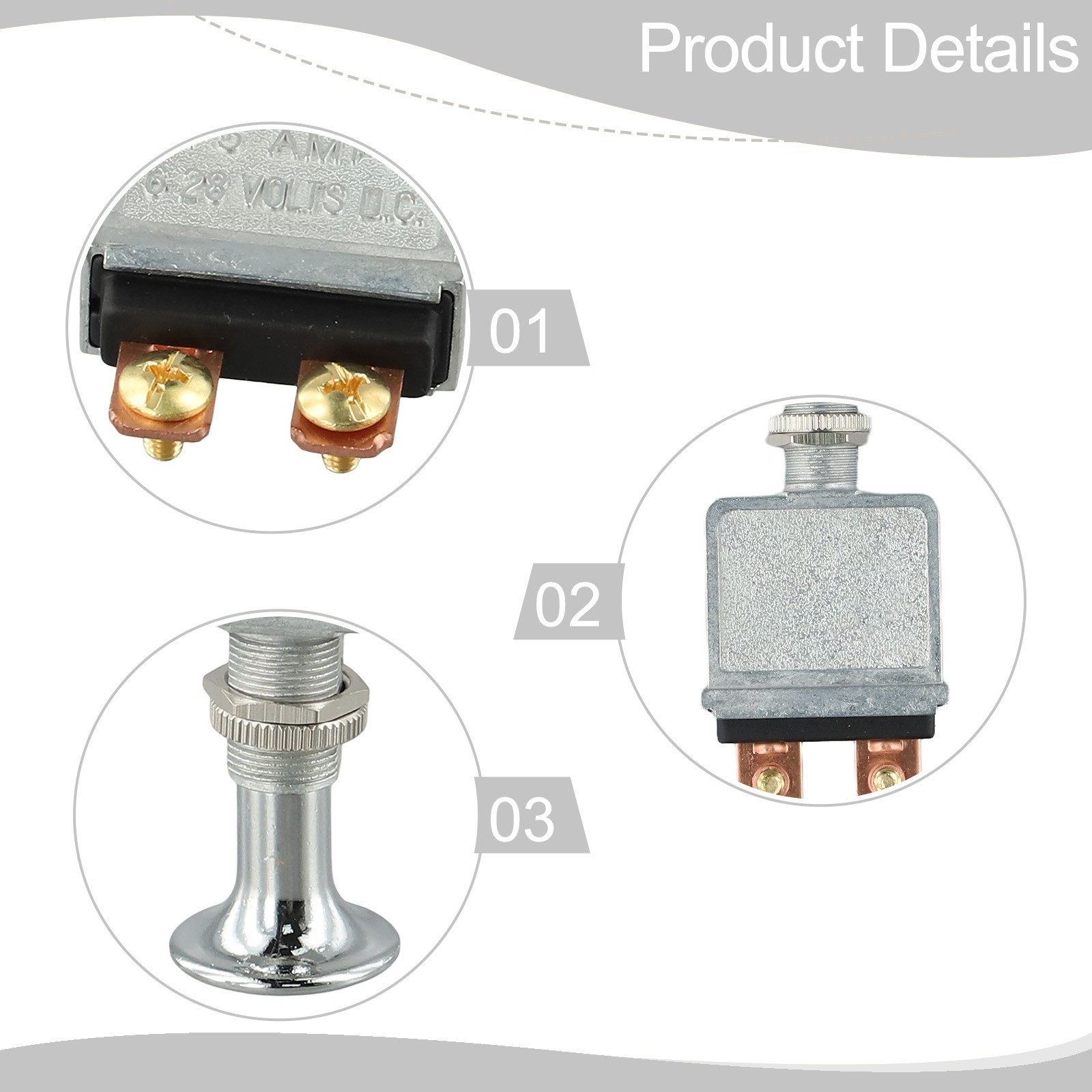 75 Amp Push for pull Switch Chrome Knob On Off For Vehicle Lighting