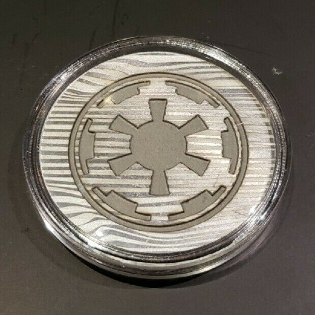 BESKAR STEEL Coin Real Metal Mandalorian Iron Ingot Star Wars Imperial Crest