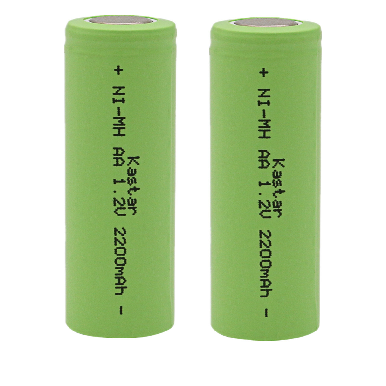 Kastar 2x AA 1.2V 2200mAh Ni-MH Flat Top Batteries For Shavers, Custom, Radios