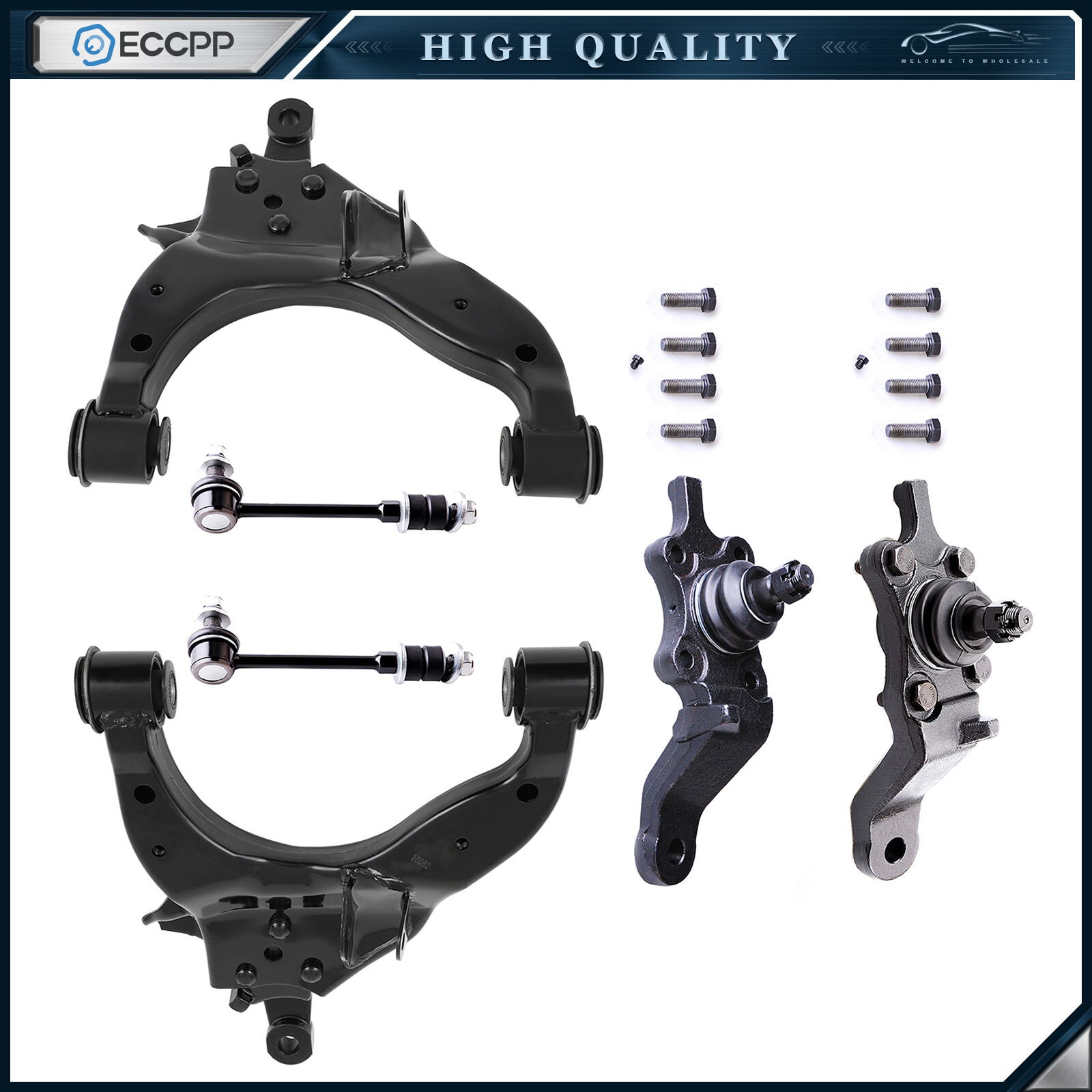 6pcs Front Lower Control Arm Ball Joint Sway Bars For 1996-2002 Toyota 4Runner