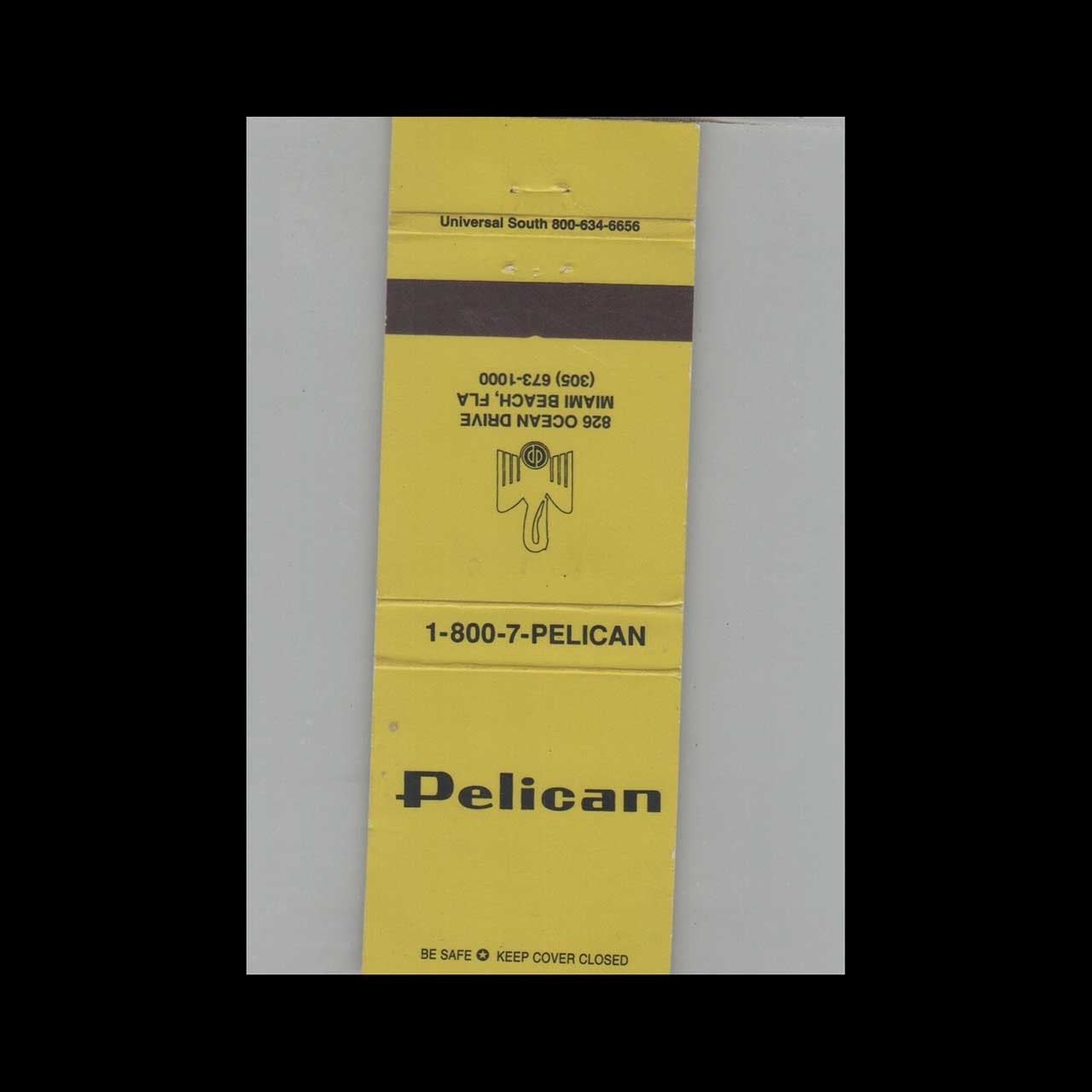 Matchbook Cover Pelican Miami Beach, FL