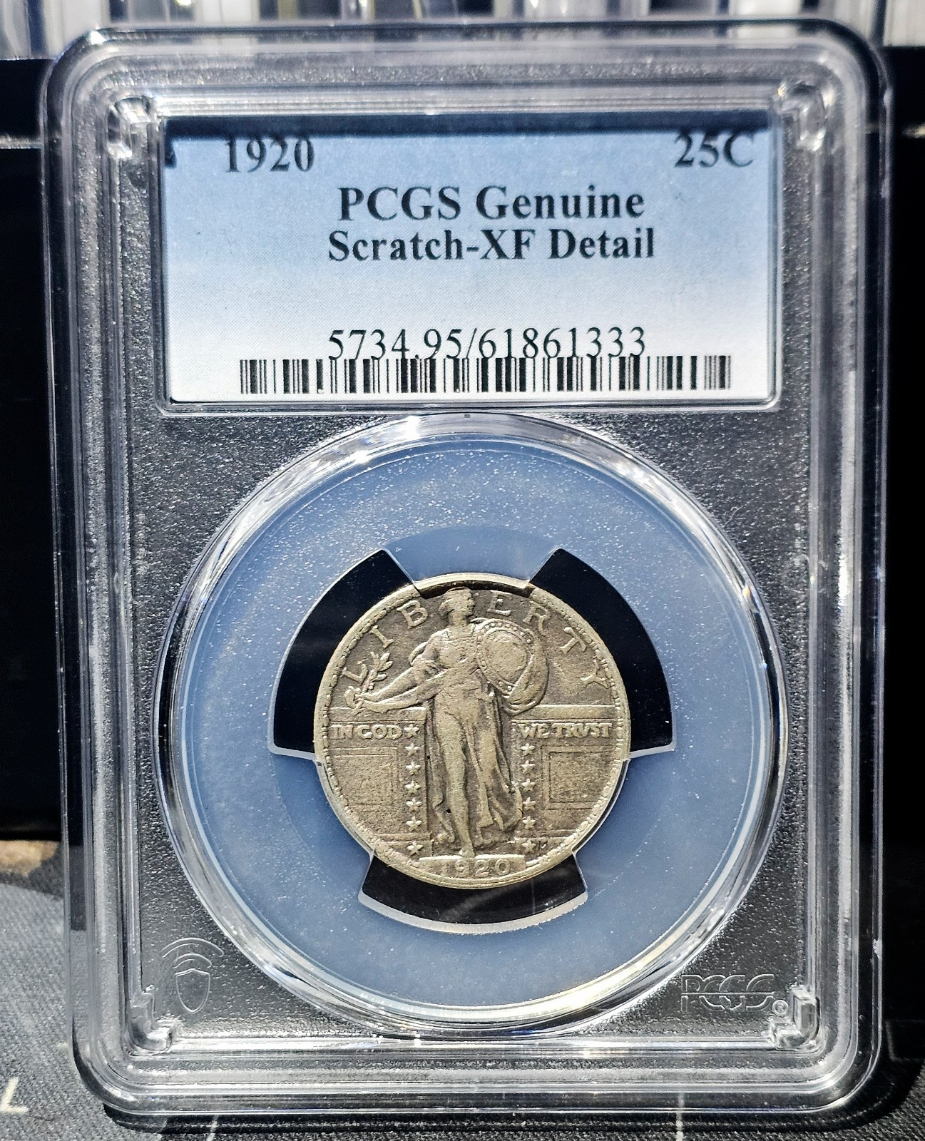 1920-P STANDING LIBERTY QUARTER 25C PCGS XF DETAIL US SILVER