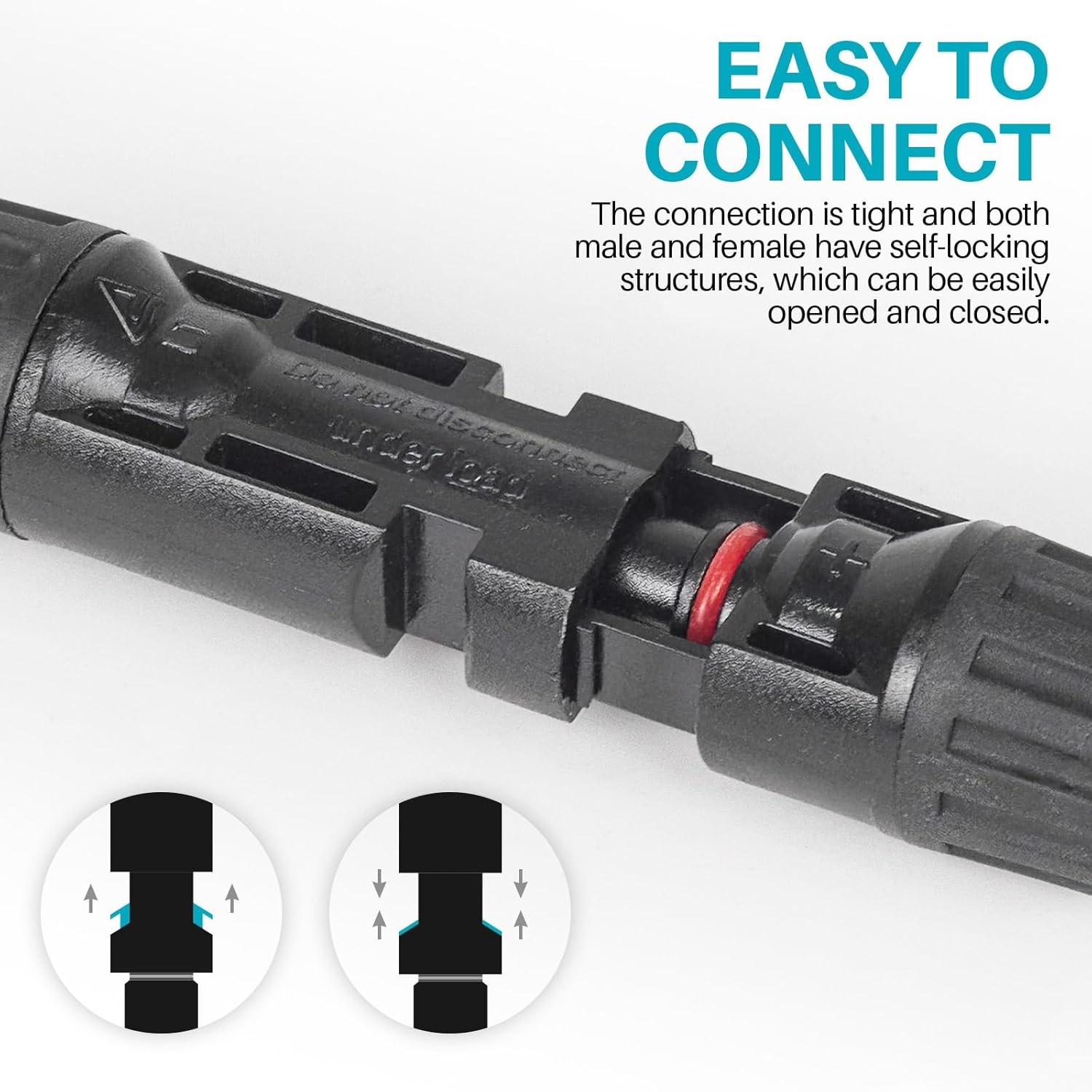 Tool Free Solar Cable Connectors for 3 Solar Panel Connectors Kit Solar