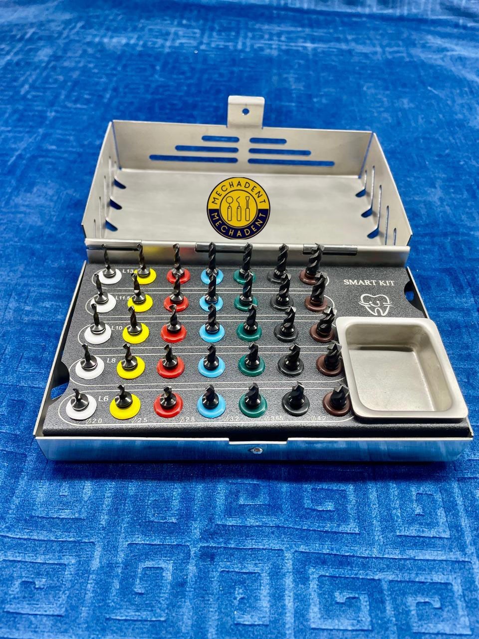 DENTAL DRILLS KIT WITH STOPPERS BLACK COATED STRAIGHT DRILLS 35 PCS DRILLS