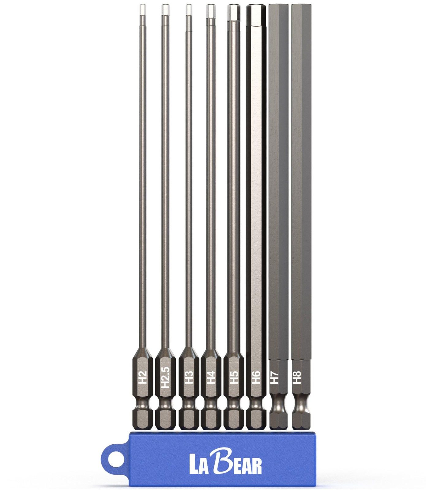 8piece Metric Allen Wrench Drill Bit Set 6inch S2 Steel Hex Bits 1/4" Hex Shank