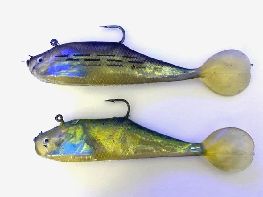 2 x Fishing Shad Lures Soft Bait Fishing Shads Paddle tail 20cm Powerstorm