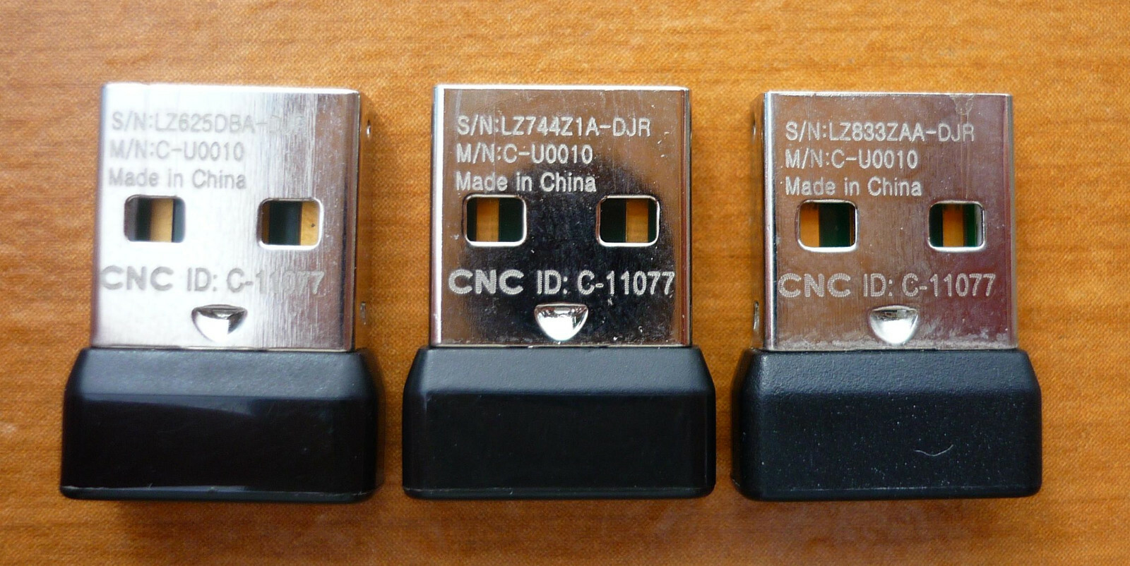 LOT OF (3) LOGITECH C-U0010 Nano Receiver USB Dongle Mouse Keyboard VG Cond