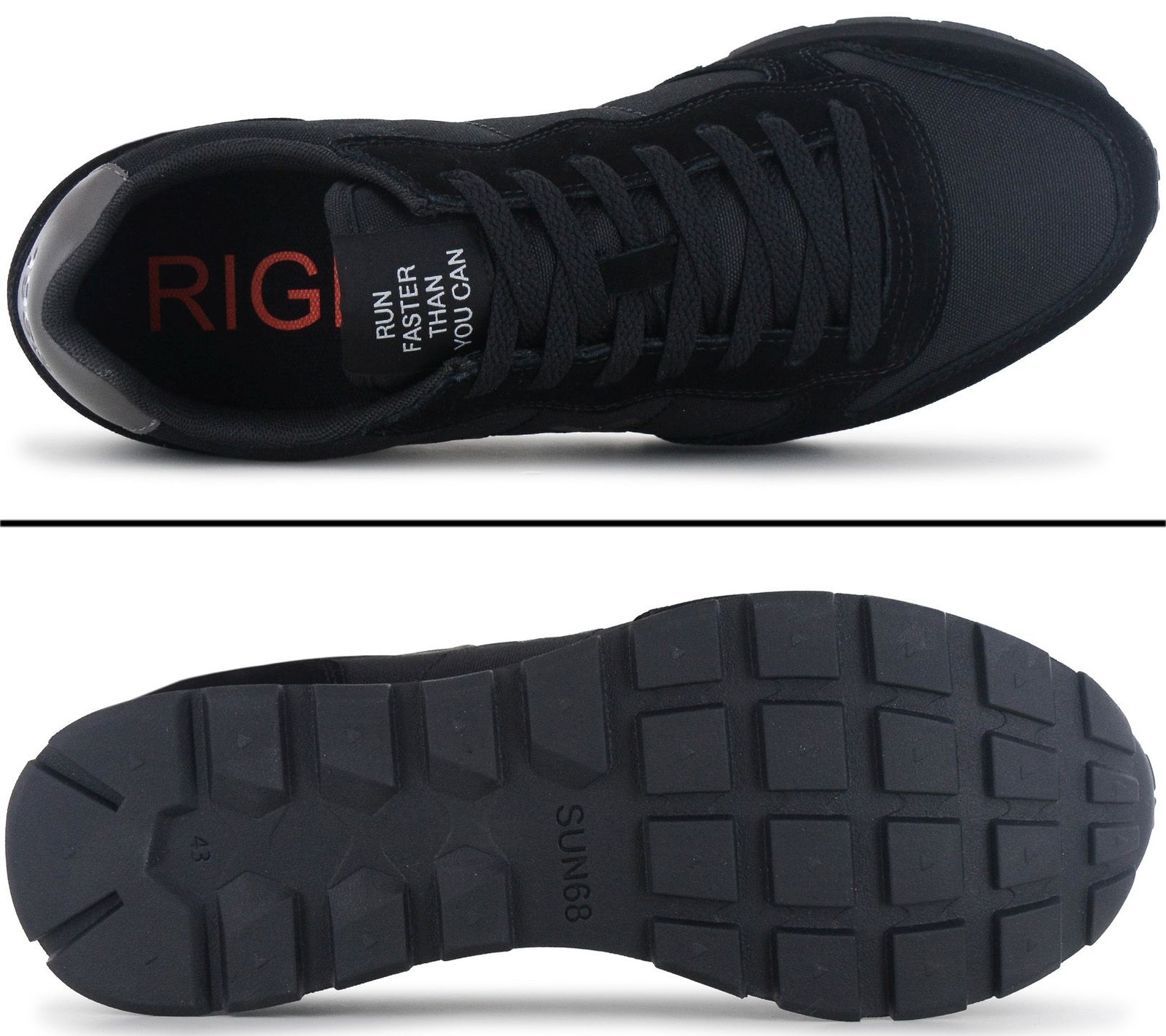 SUN68 Tom Solid Men Solid Sneakers Black Low Top Lace-Up Z46101-1147
