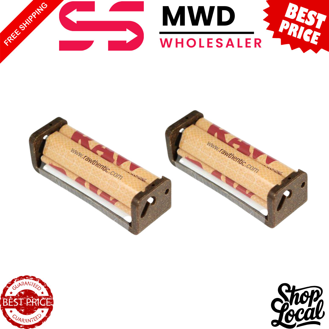 2 RAW EcoPlastic 79mm Rollers – Classic Adjustable Cigarette Rolling Machines