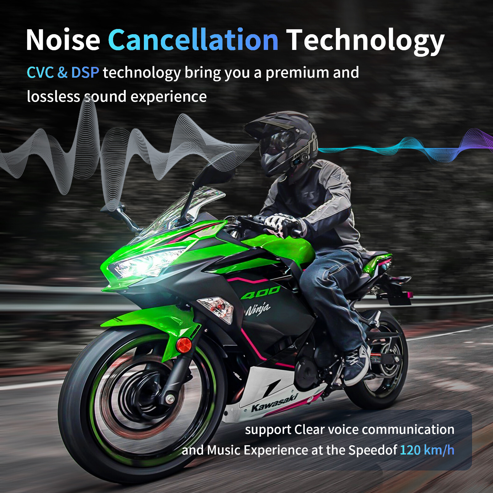 2x FX-S Motorcycle Helmet Bluetooth Headset Intercom 2-way 1000m Communication