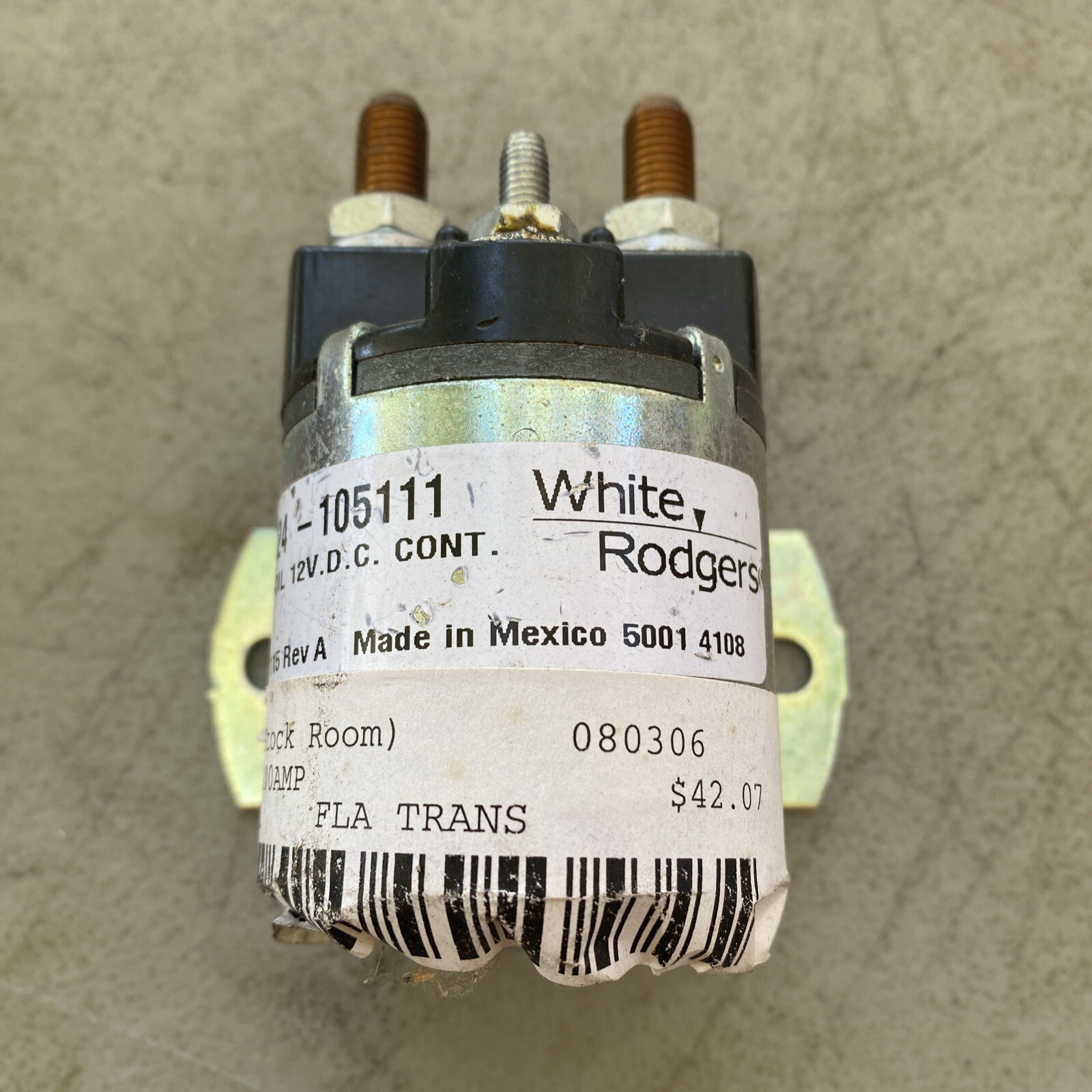 White-Rodgers Coil 12V DC Contactor 124-105111 New Old Stock