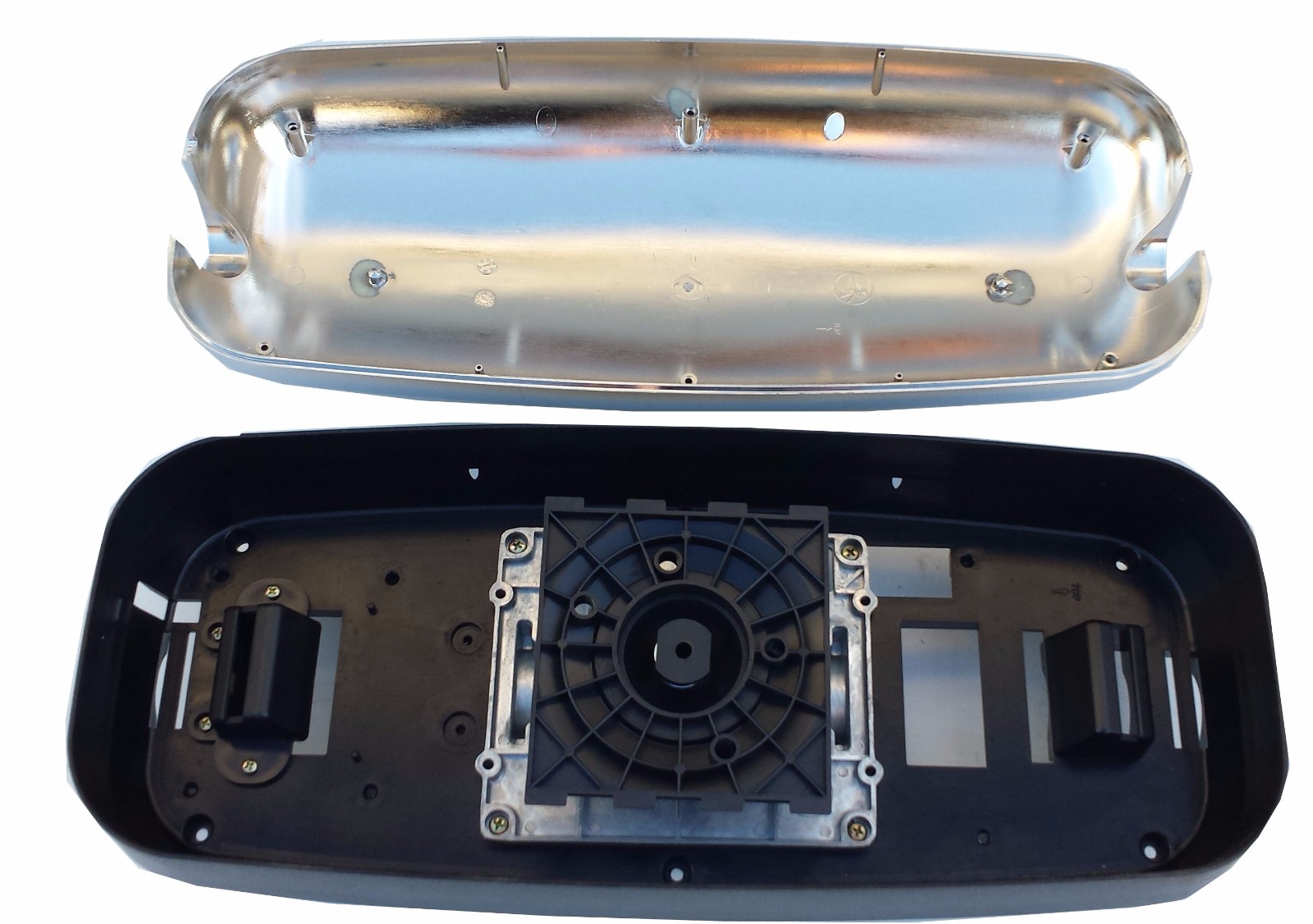 8"X19" Aerodynamic Chrome Mirror Head Assembly (Manual) FLAT GLASS MIRROR
