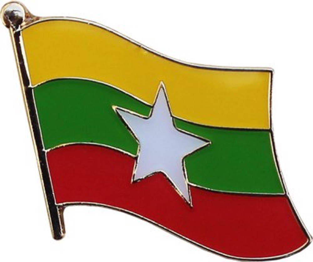 Myanmar Country Flag Bike Motorcycle Hat Cap lapel Pin