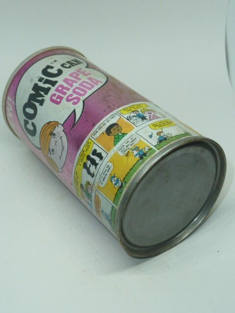 Empty Top Opened 12oz Comic Can Grape Soda Tab-Top