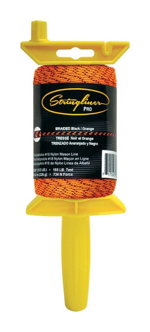Stringliner 25491 Plastic Black/Orange Braided Mason Line and Reel 500 L ft.