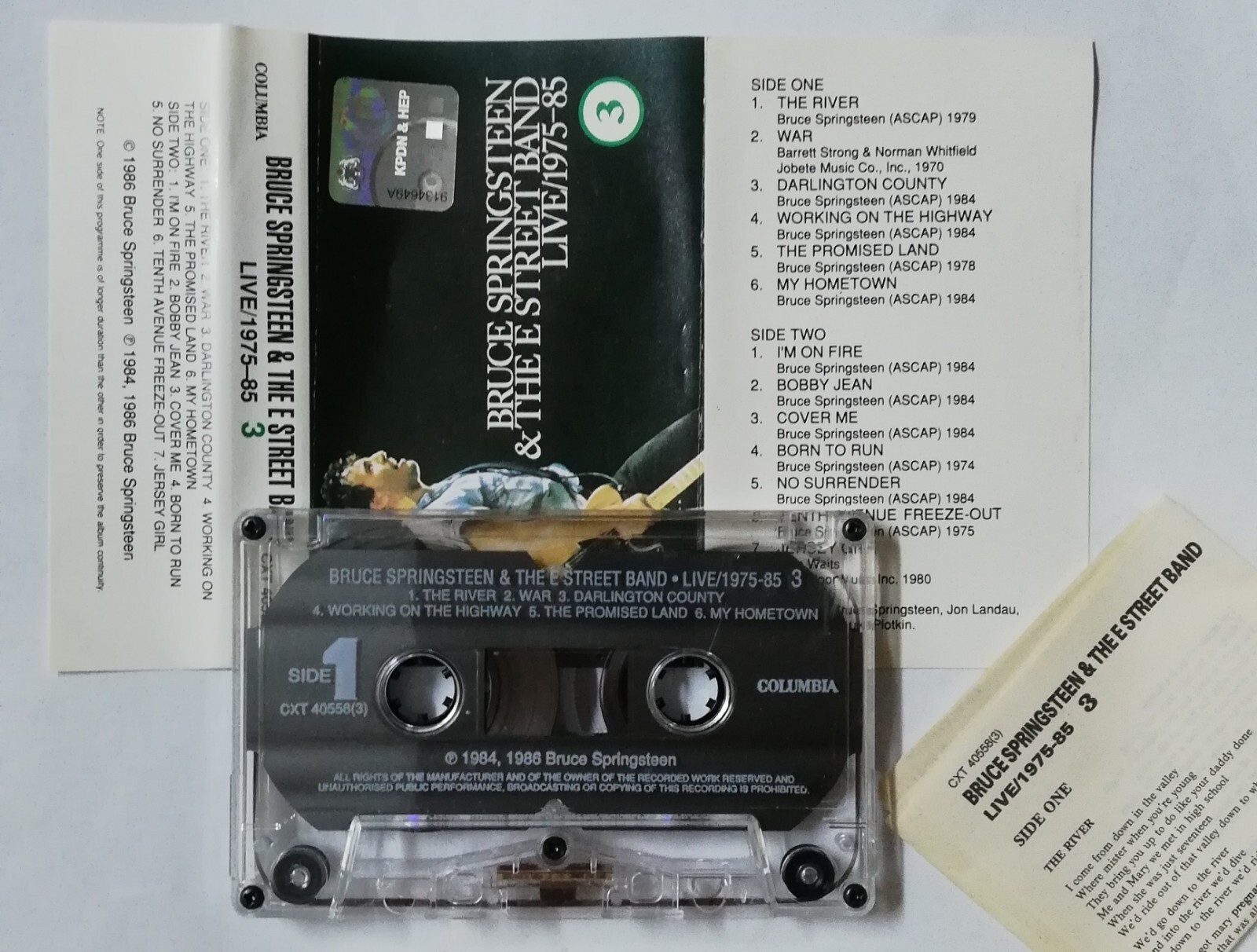 Bruce Springsteen & The E Street Band Live 1975-85 Malaysia Cassette Tape