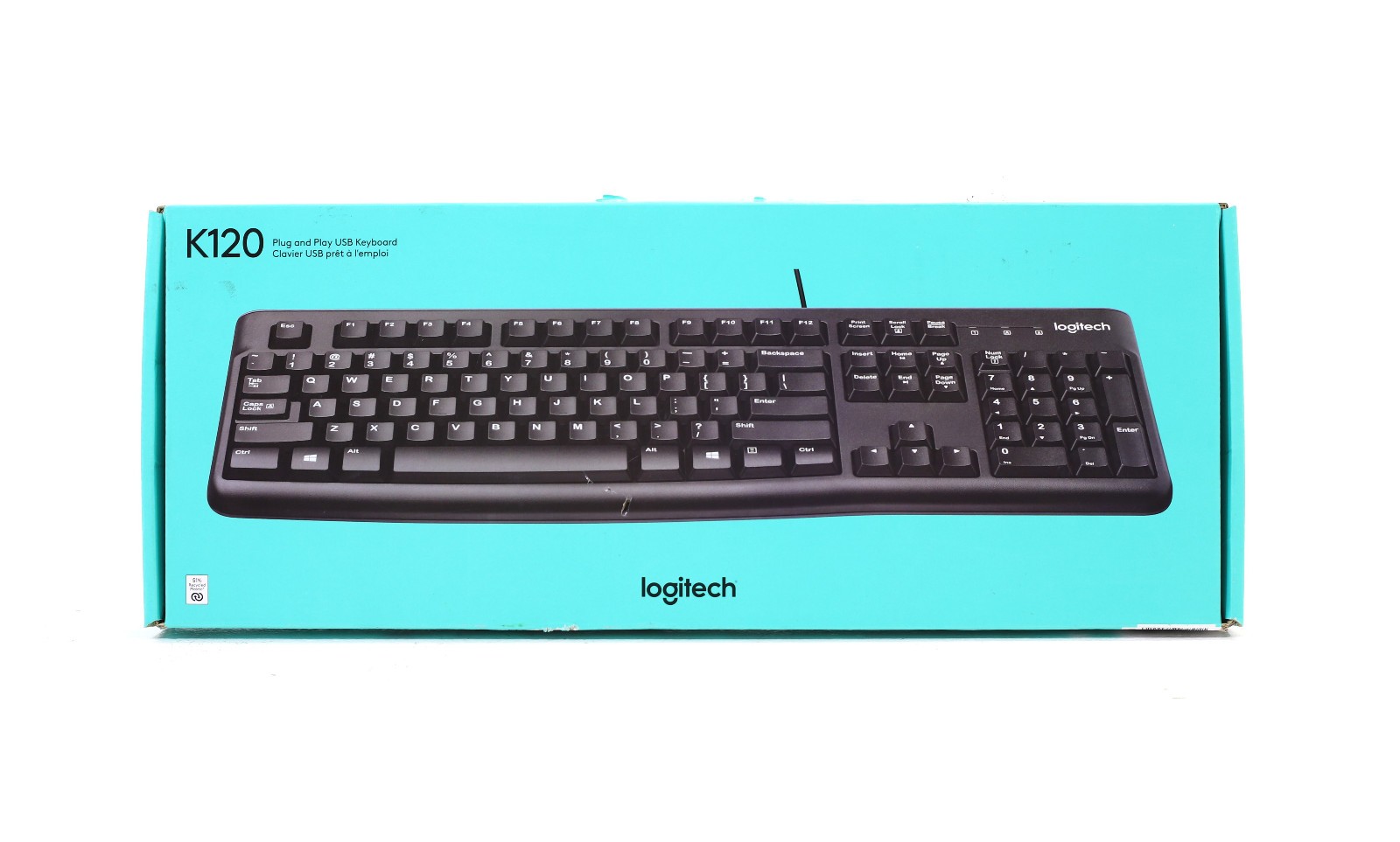 Logitech K120 Black Wired USB Keyboard P/N: 920-002478 (Open Box)