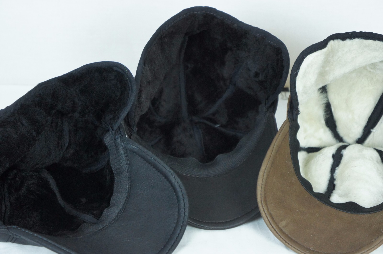 Genuine Sheepskin Shearling Leather Visor Biker Baseball Trucker Hat M-3X NWT