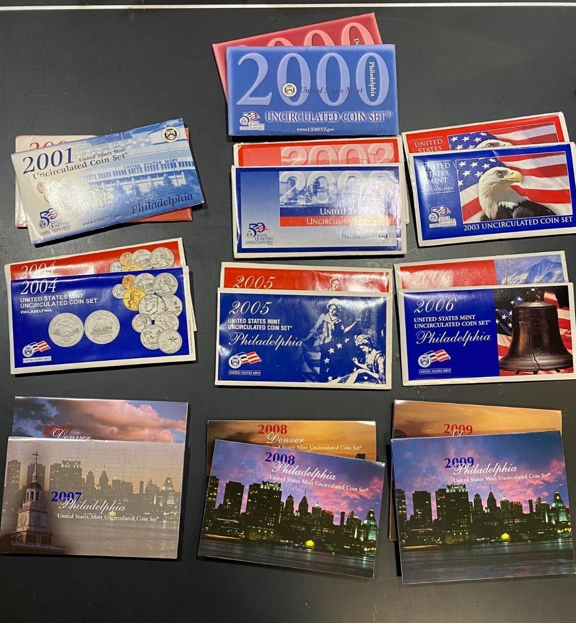 Lot 2000-2009 Decade 10 Uncirculated Mint Sets in Original Mint Packaging ~ NICE