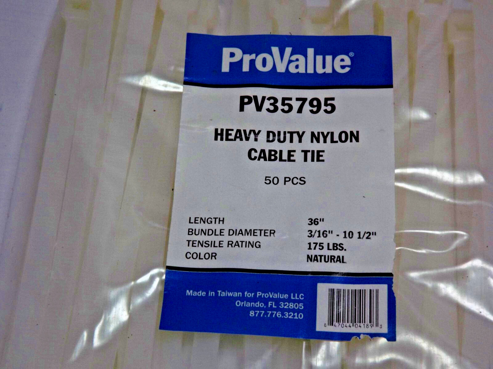 50 36" Cable Zip Ties Natural Heavy Duty Duct Straps 175lb Load 1 50 Piece Bags