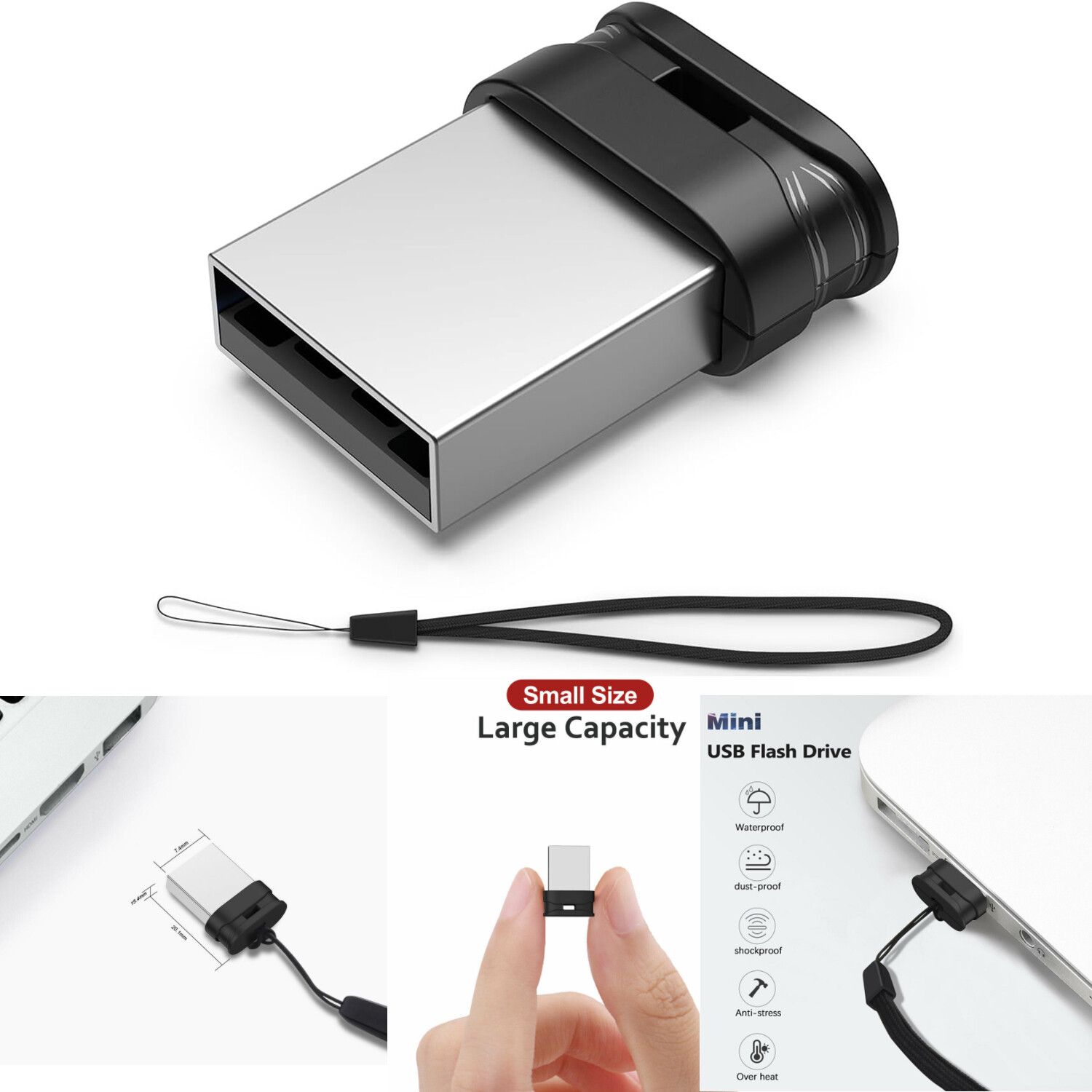 32GB USB Flash Drive Mini Thumb U Disk Memory Stick 2.0 Pen For PC Laptop