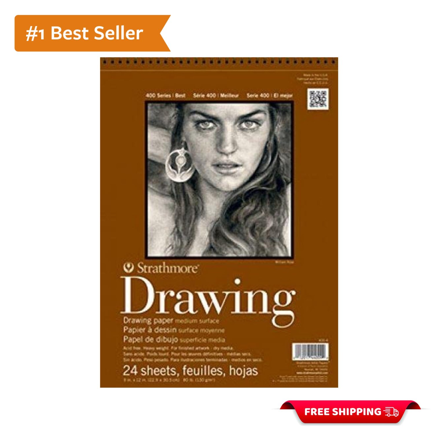 Artist-Grade 4x6 Drawing Paper Pad - 24 Sheets, Medium Texture, Wire Bound