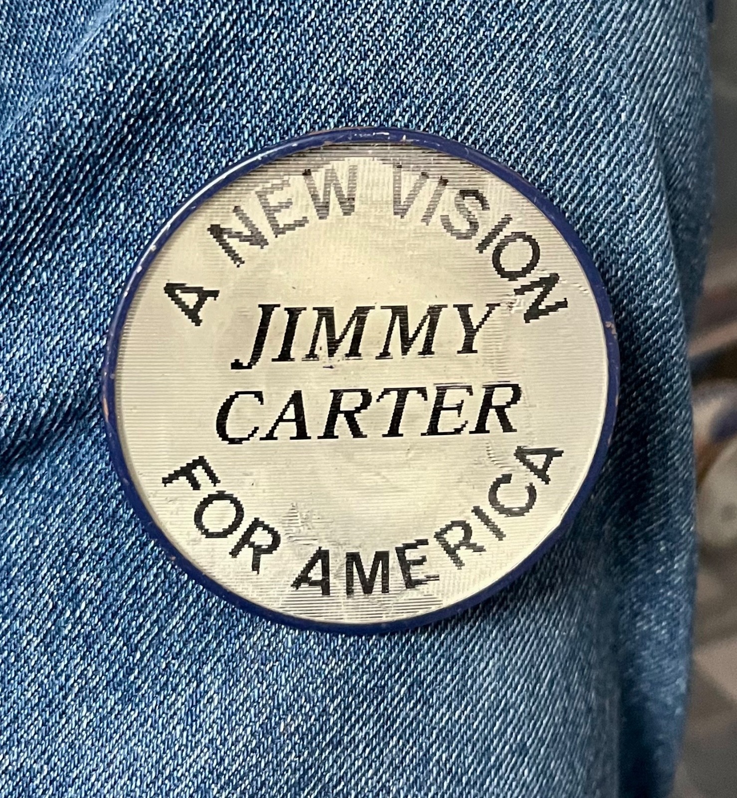 1976 A New Vision For America Jimmy Carter 2 1/2" Flasher Political