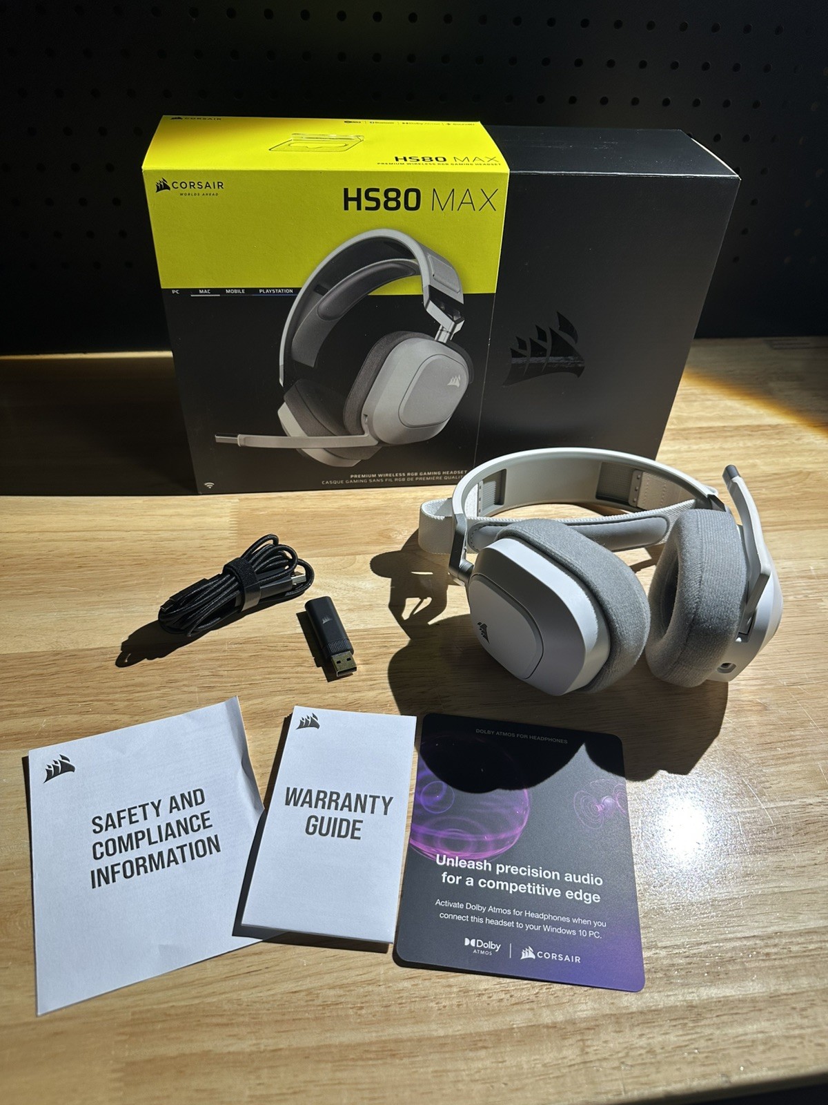 CORSAIR HS80 MAX WIRELESS MULTIPLATFORM GAMING HEADSET BLUETOOTH - WHITE