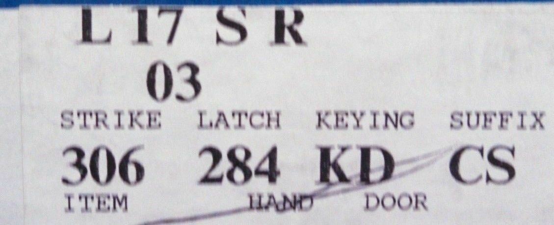 LOCKSMITH ARROW L 17 SR US3 CLASSROOM FUNCTION LOCKSET SCHLAGE C KW NOS