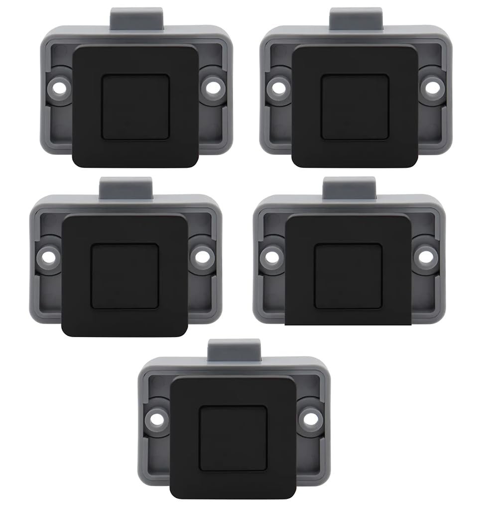 5 PCS Cabinet Latch Lock Keyless Push Button Drawer Knob RV Camper Chrome