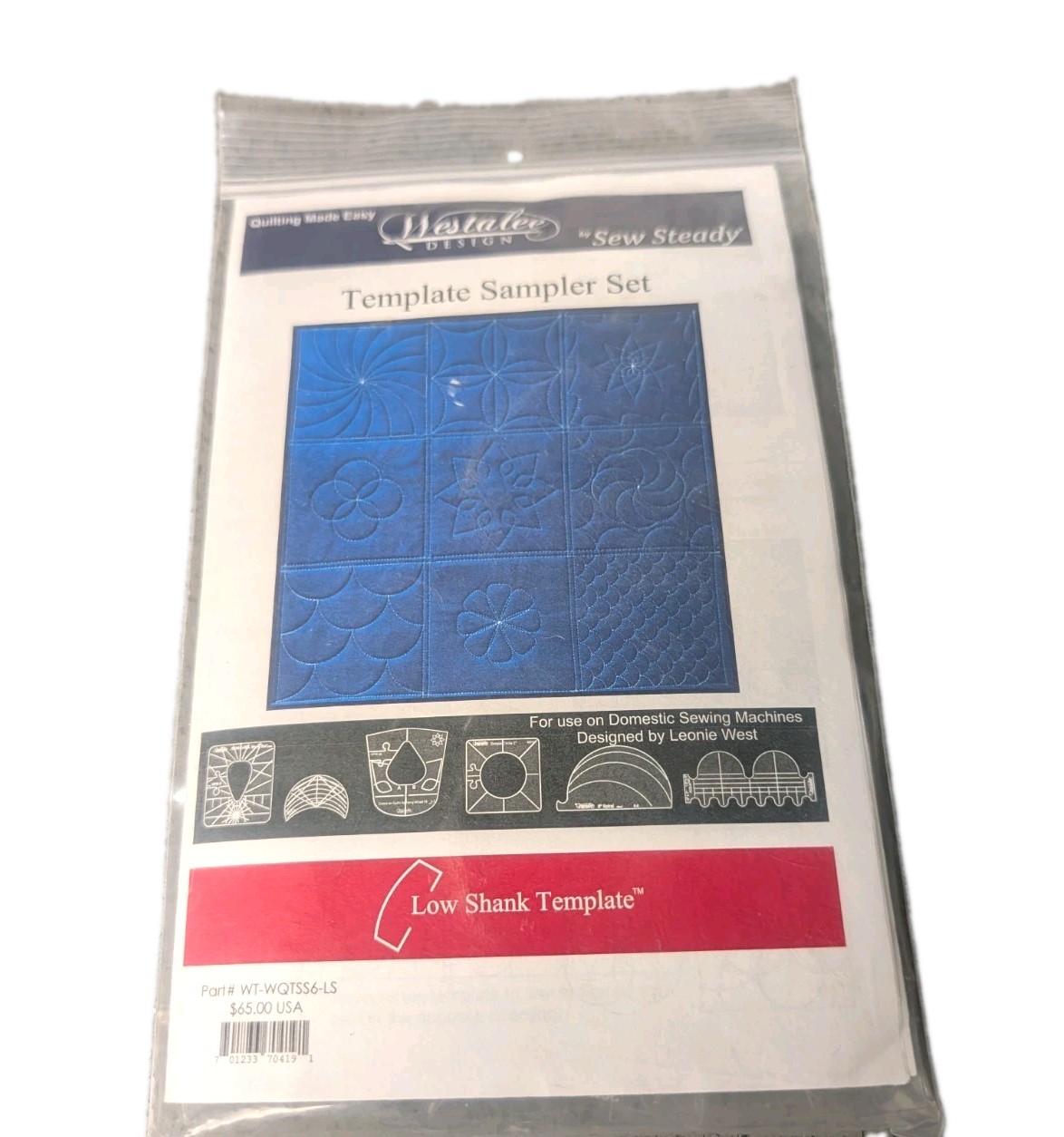 Westalee Design by Sew Steady Template Sampler Set Low Shank Quilting Rulers 6