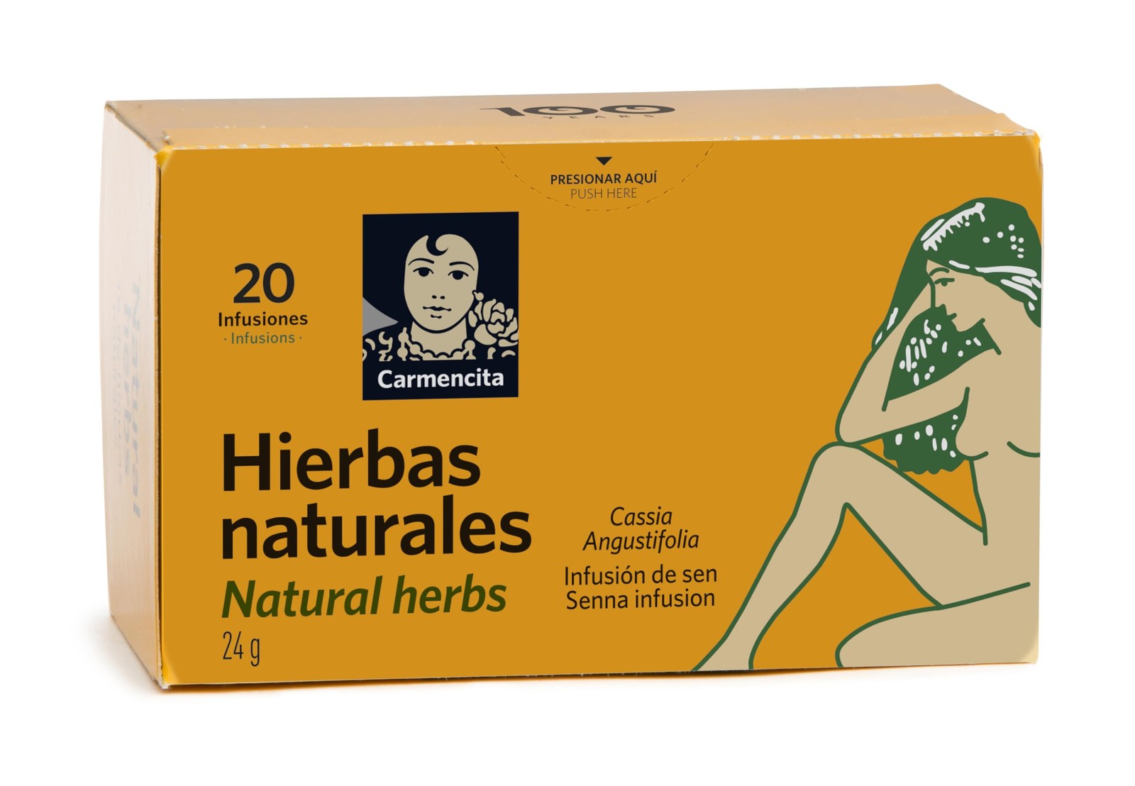 Carmencita. Natural Herbs Senna leaves Infusion (20 teabags). 24g (0.85oz).