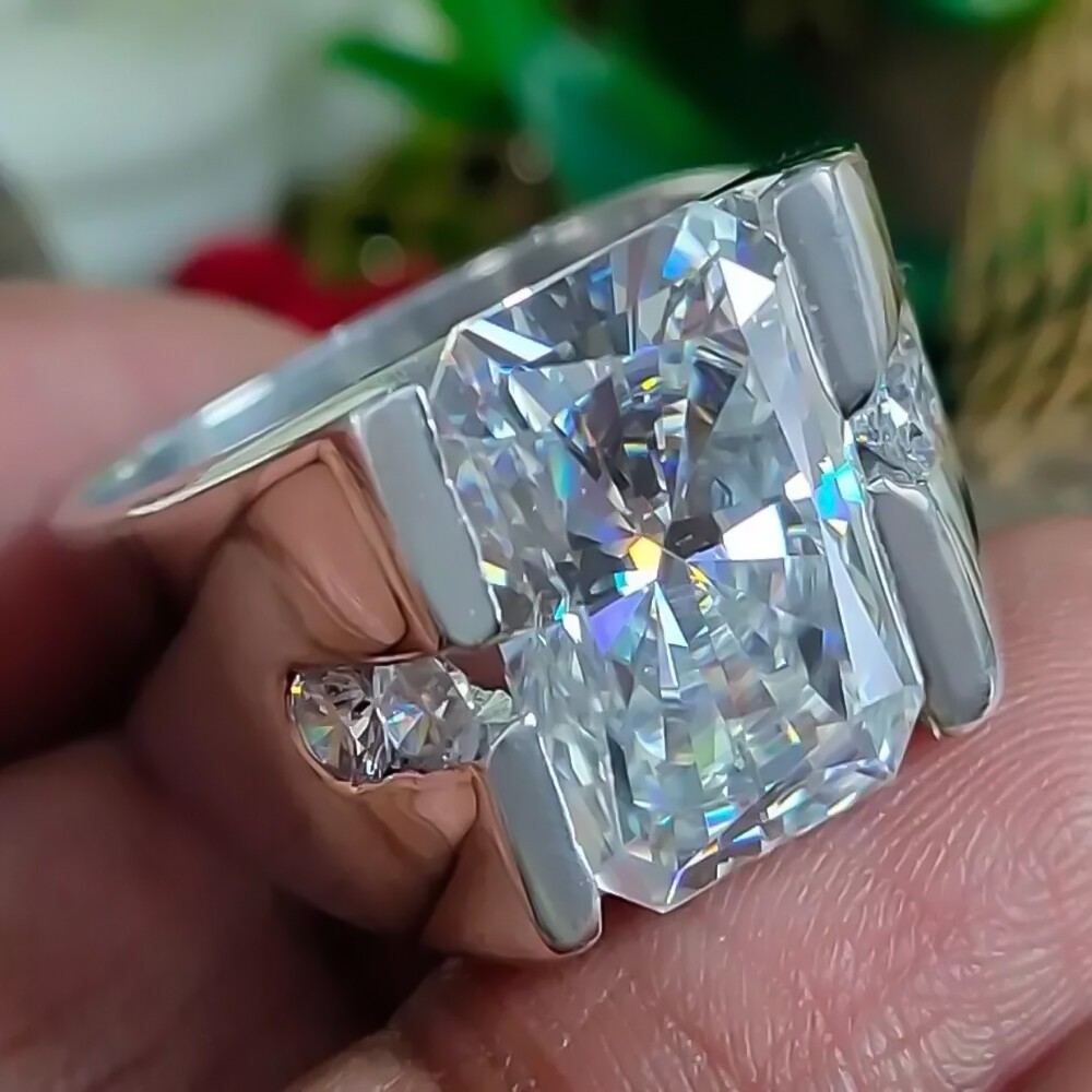 3 Ct Certified Radiant Cut White Diamond Solitaire Ring In 925 Sterling Silver