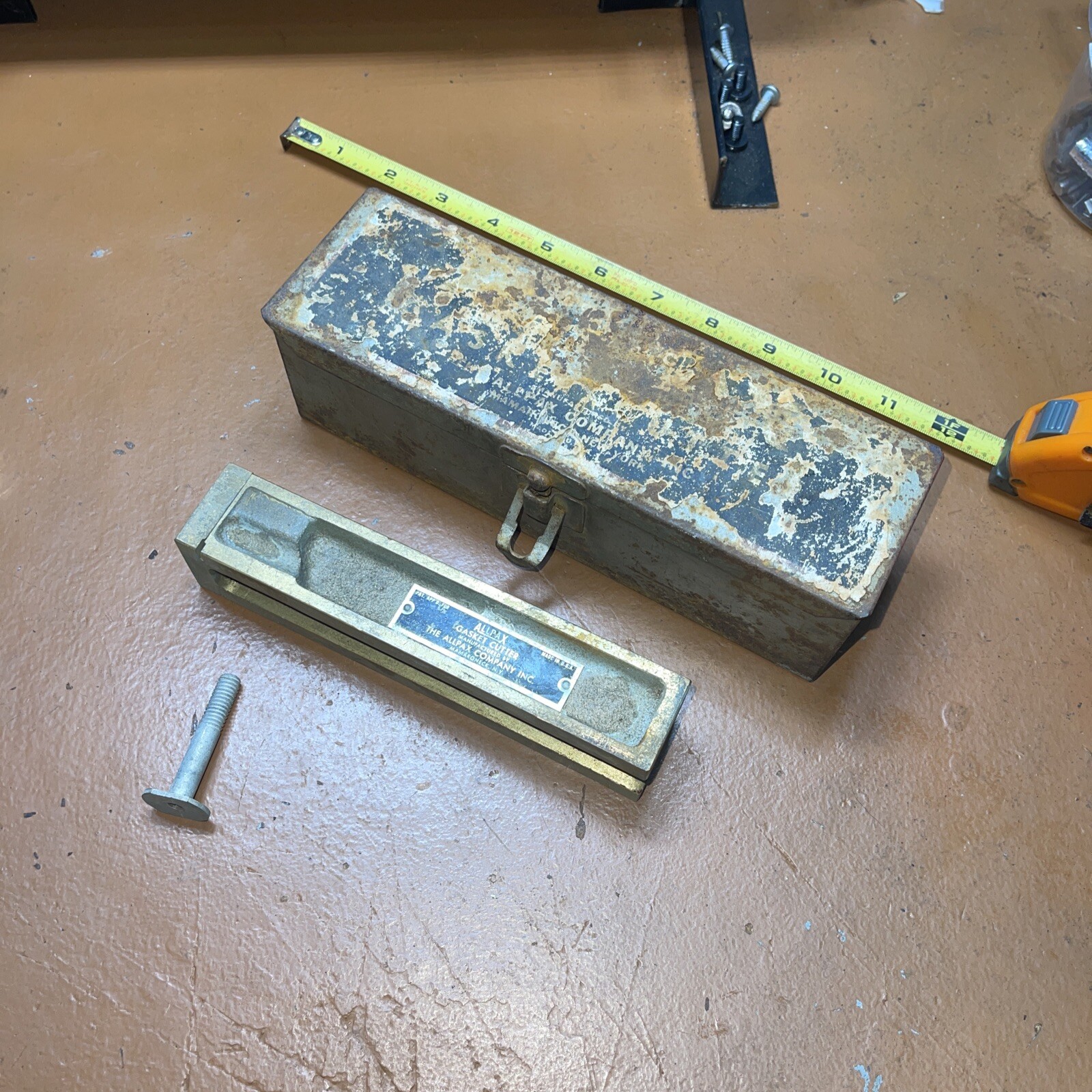 Vintage Allpax USA Extension Gasket Cutter tool Original Metal Box Parts Pieces