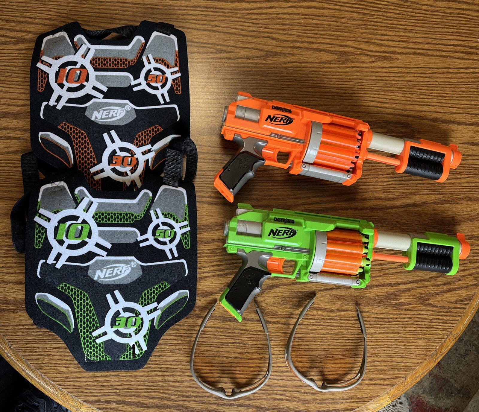 2009 Nerf Dart Tag Furyfire 2-Player Complete Set Vest Guns Glasses