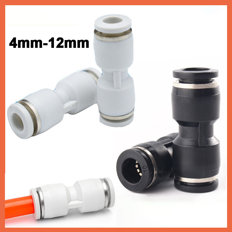 Pneumatic Push In Fittings Air Water Hose Tube Stem Speed Join Adapter Straight
