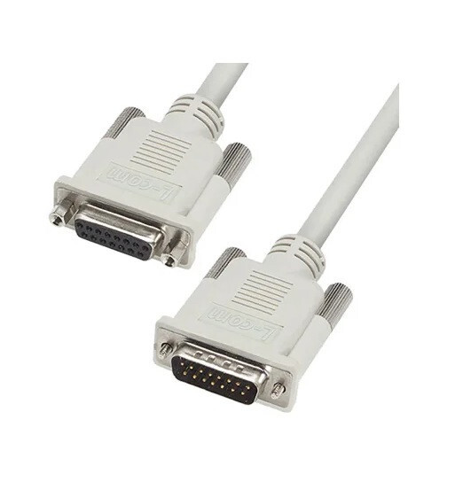L-Com CS2N15MF-15 Premium Molded D-Sub Cable DB15 Male / Female 15ft